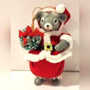 Vintage 5" Mouse Ornament Santa Suit The Christmas Shoppe Original Packaging